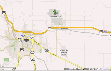 Ellsworth Air Force Base Local Area Map